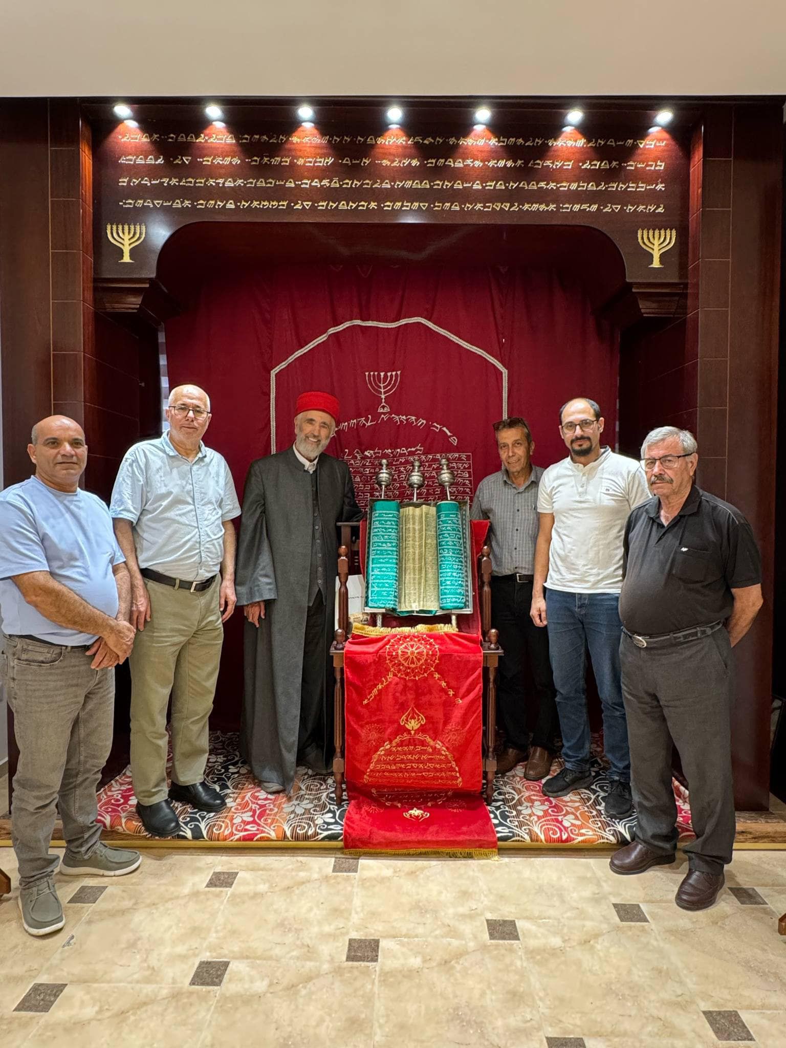 The visit of the delegation of the Archival Gathering to the Samaritan Museum - Gerizim - Nablus
